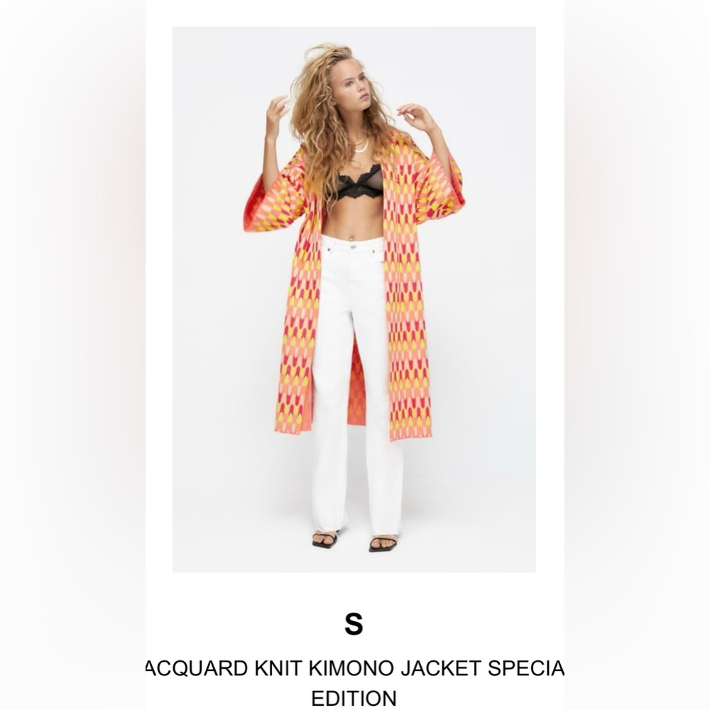 Zara orange limited kimono jacket